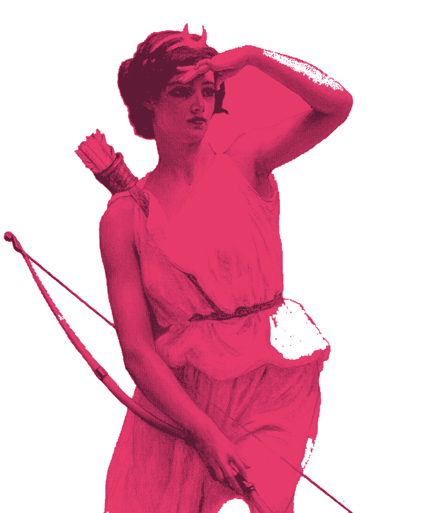 Diana the Huntress, Guillaume Seignac, in pink halftone